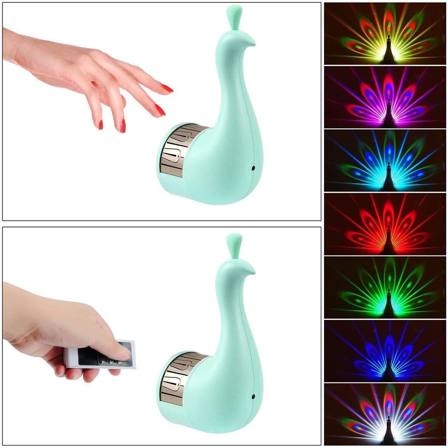 Peacock Night Light Projector